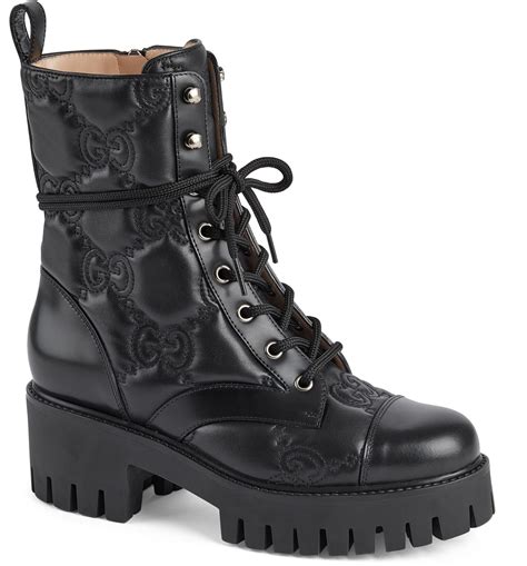 gucci womens boots black|Gucci black combat boots.